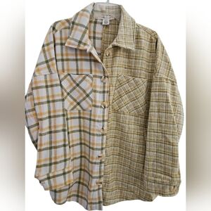 PASSPORT JACKET SZ M GREEN YELLOW PLAID